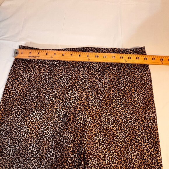 White House Black Market Slim Ankle Leopard Print Pants 8R Cotton Spandex Blend - Picture 7 of 9